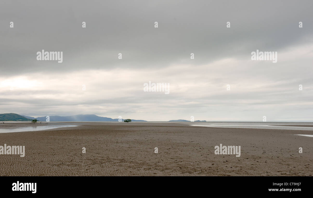 Atmosfera serale a bassa marea a Cooya Beach sul Cape York Peninsula nel lontano Nord Queensland. Foto Stock