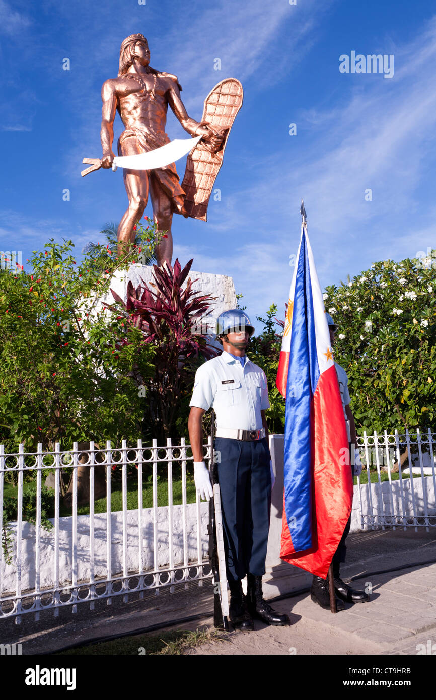 Battaglia di Mactan rievocazione storica cerimonia o Kadaugan Festival. Lapu-Lapu City, Filippine Foto Stock