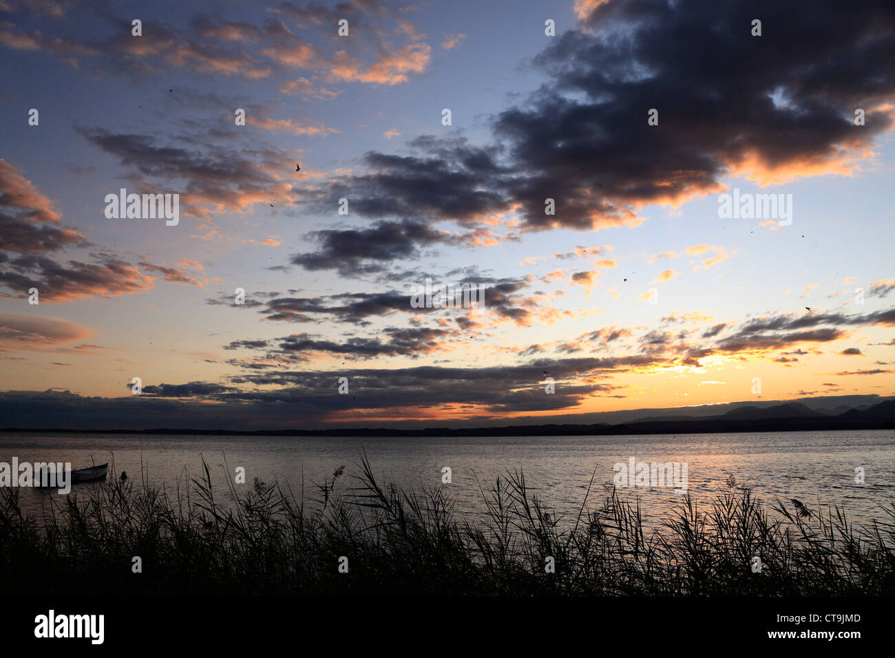 Sonnenuntergang Lago di Garda Gardasee Foto Stock