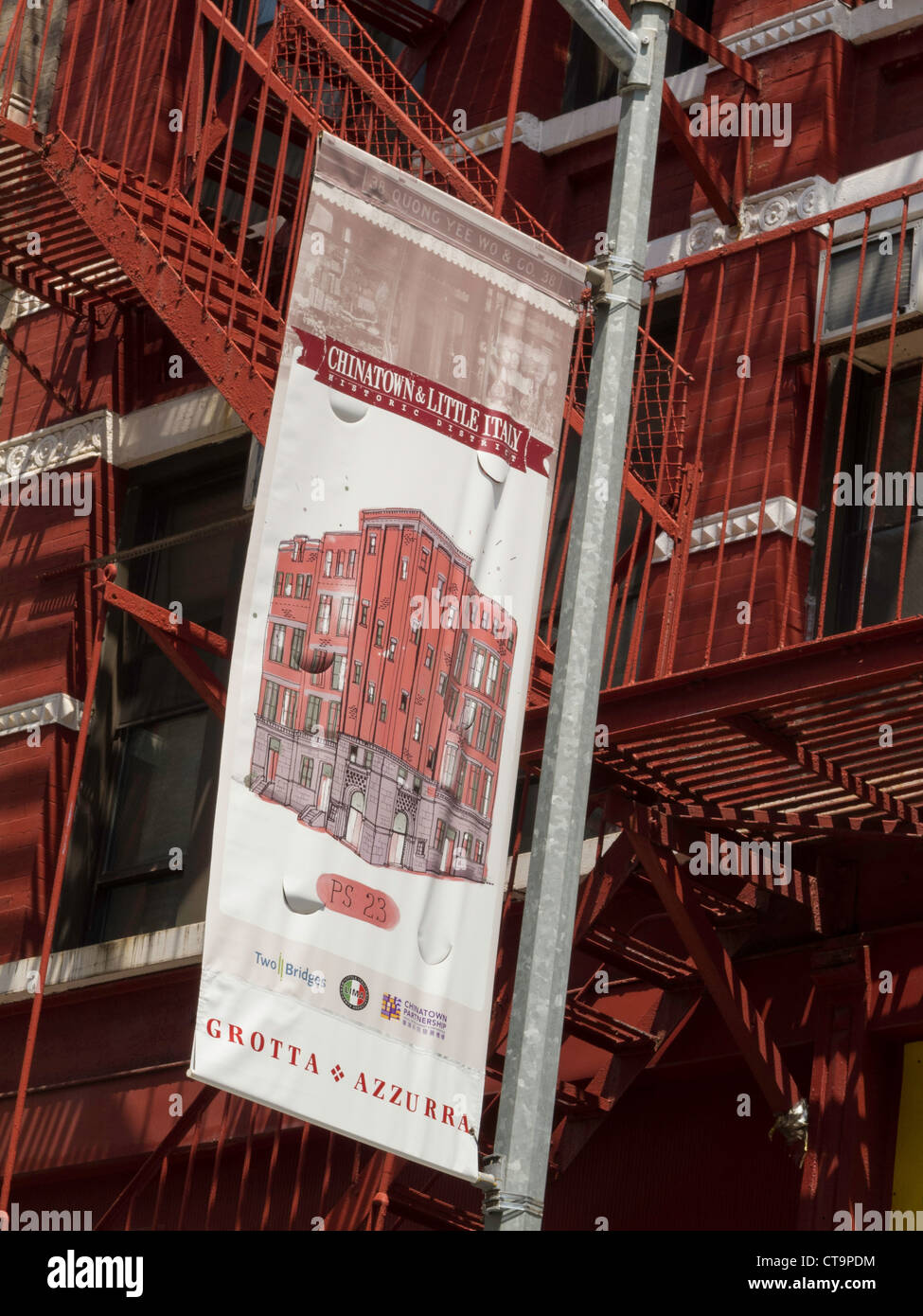 Banner, Chinatown, NYC Foto Stock