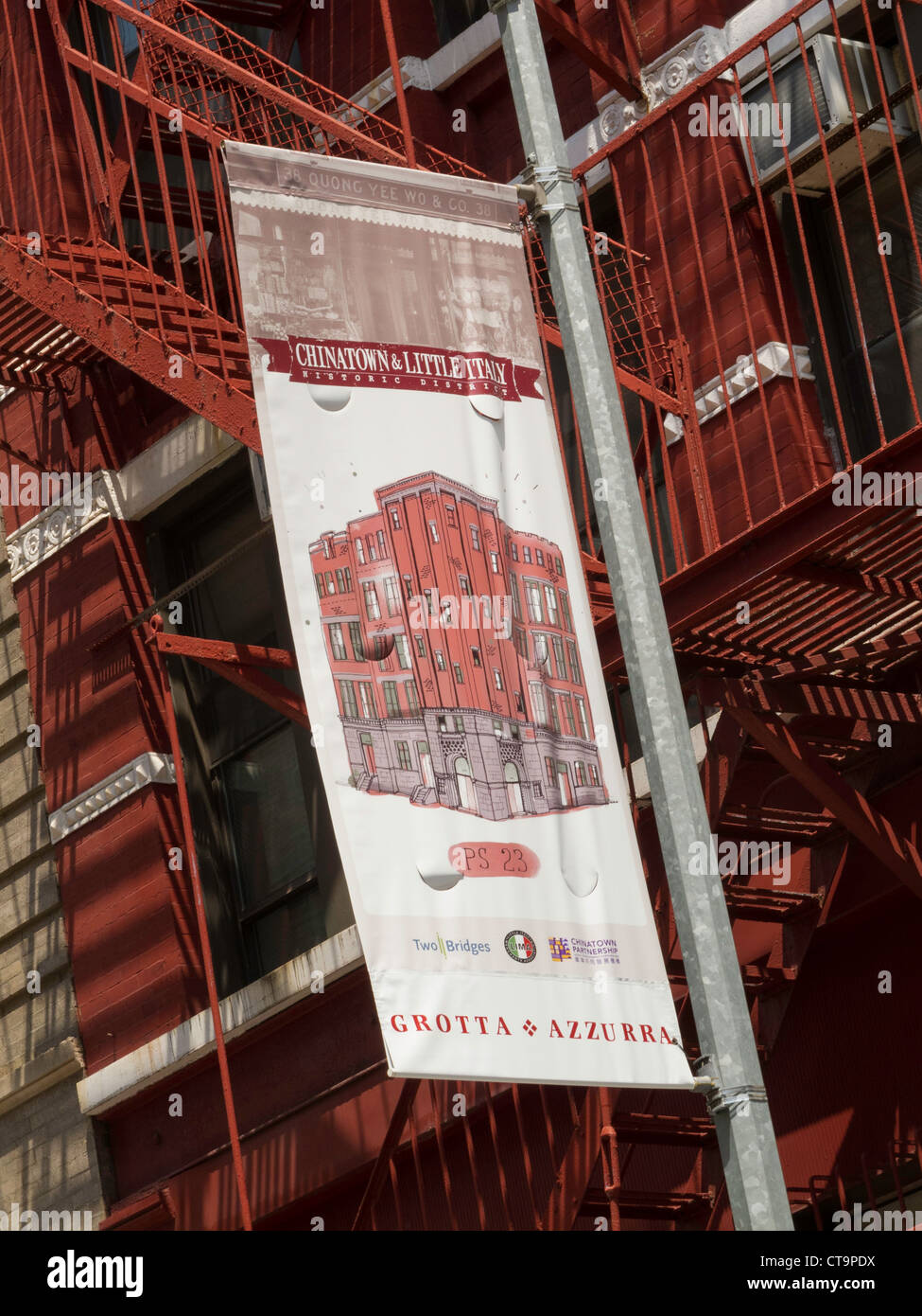 Banner, Chinatown, NYC Foto Stock