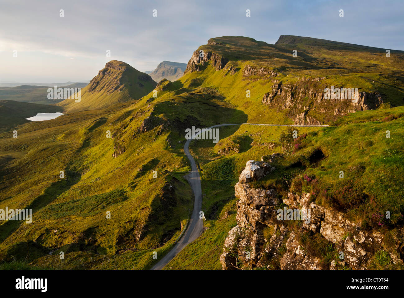 La mattina presto all'Trotternish Isola di Skye in Scozia UK Foto Stock