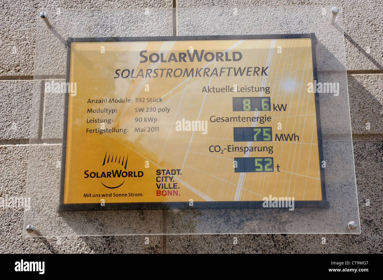 Misuratore di potenza solare Bonn Germania Foto Stock
