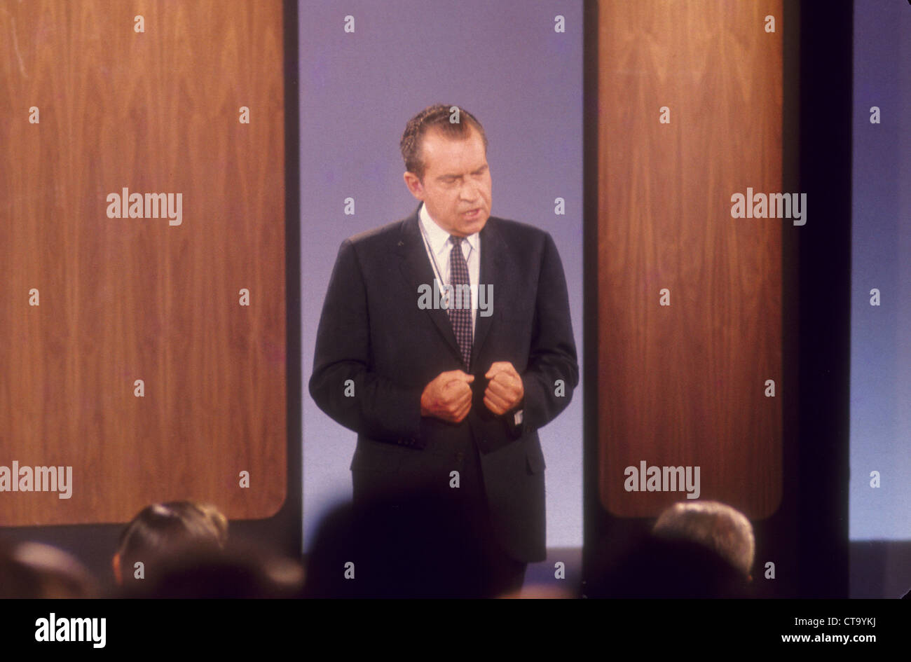 Richard Nixon intervistata per la televisione Foto Stock