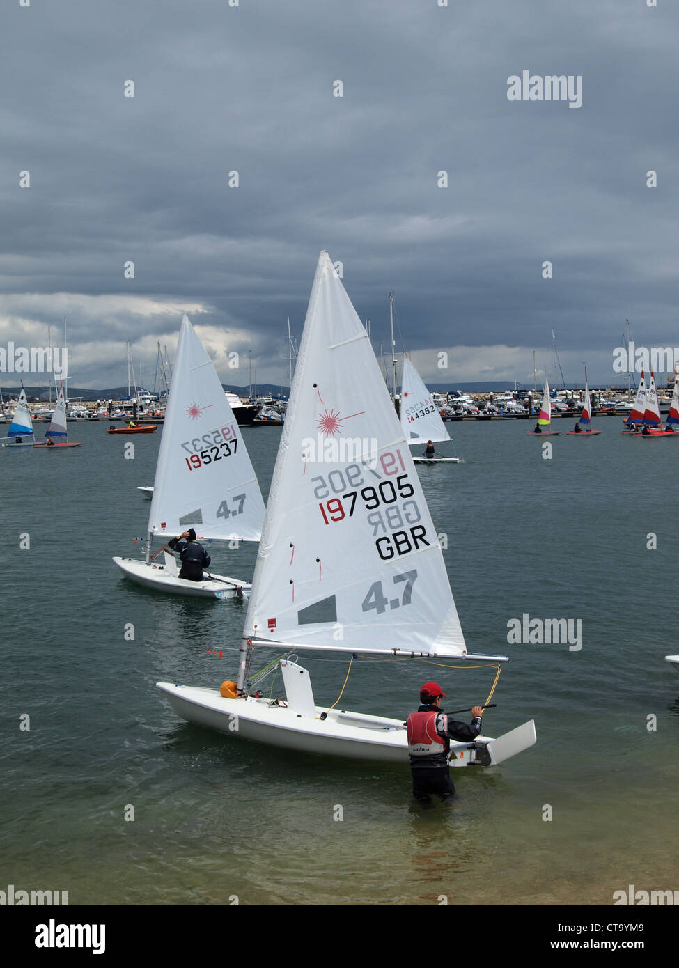 Scuole nazionali Associazione Vela regata di Weymouth e Portland National Sailing Academy, Luglio 2012 Foto Stock