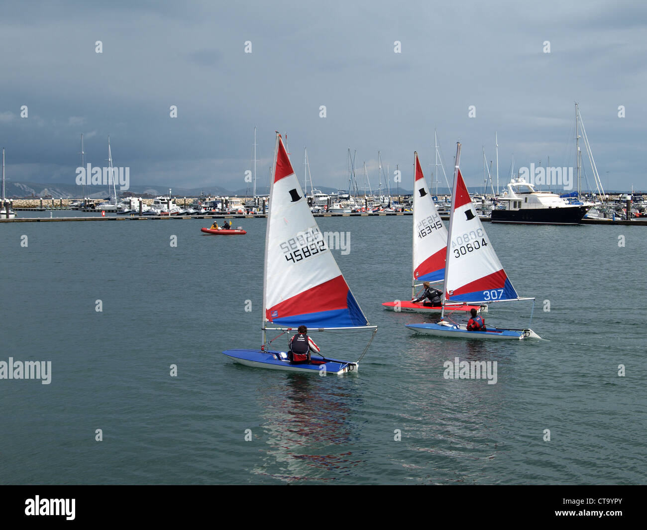 Scuole nazionali Associazione Vela regata di Weymouth e Portland National Sailing Academy, Luglio 2012 Foto Stock