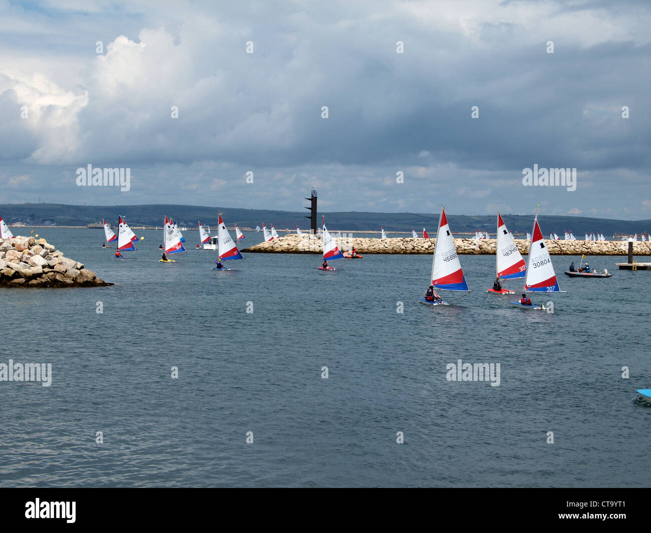 Scuole nazionali Associazione Vela regata di Weymouth e Portland National Sailing Academy, Luglio 2012 Foto Stock