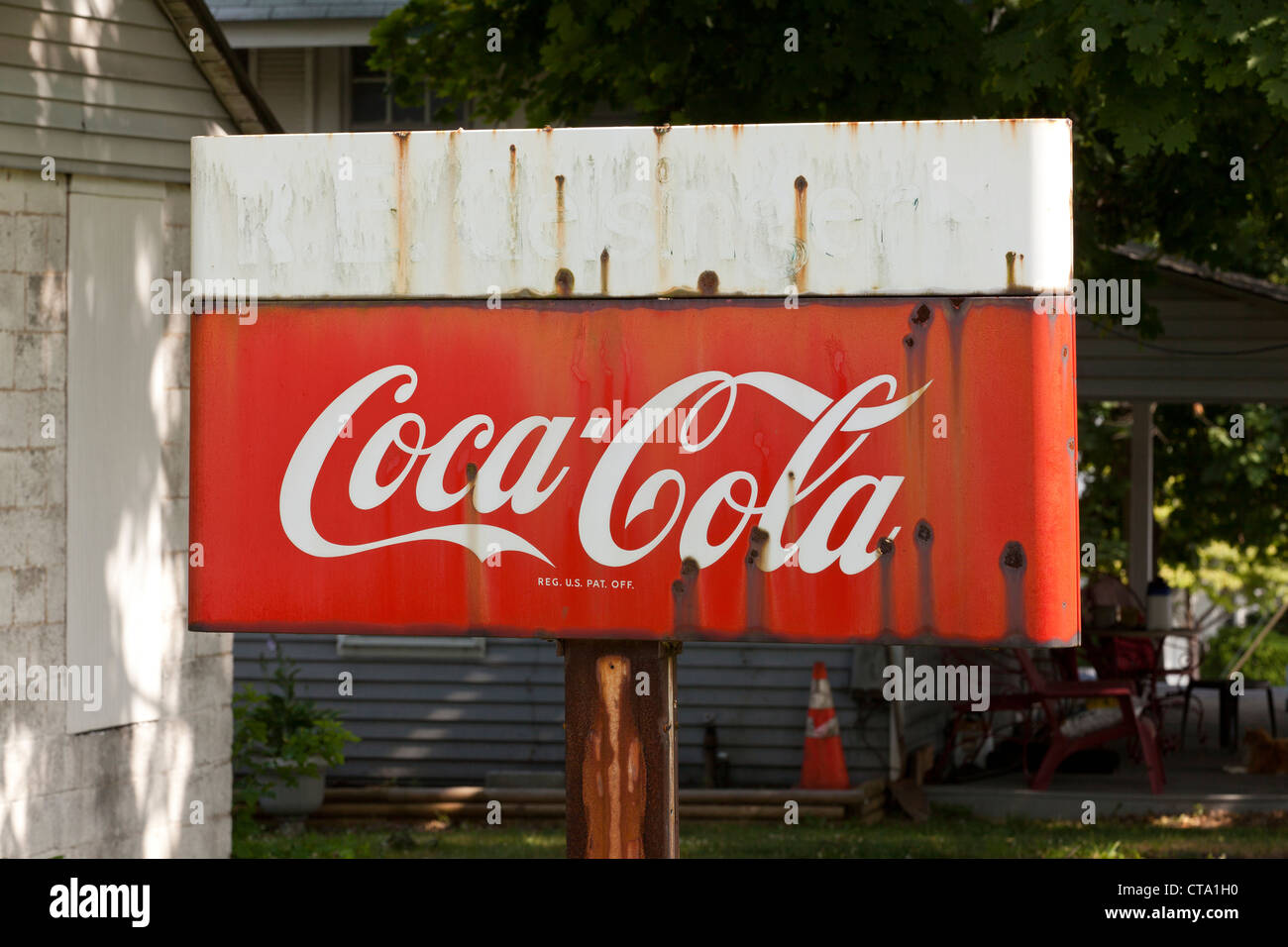 Vecchio Coca Cola segno - USA Foto Stock