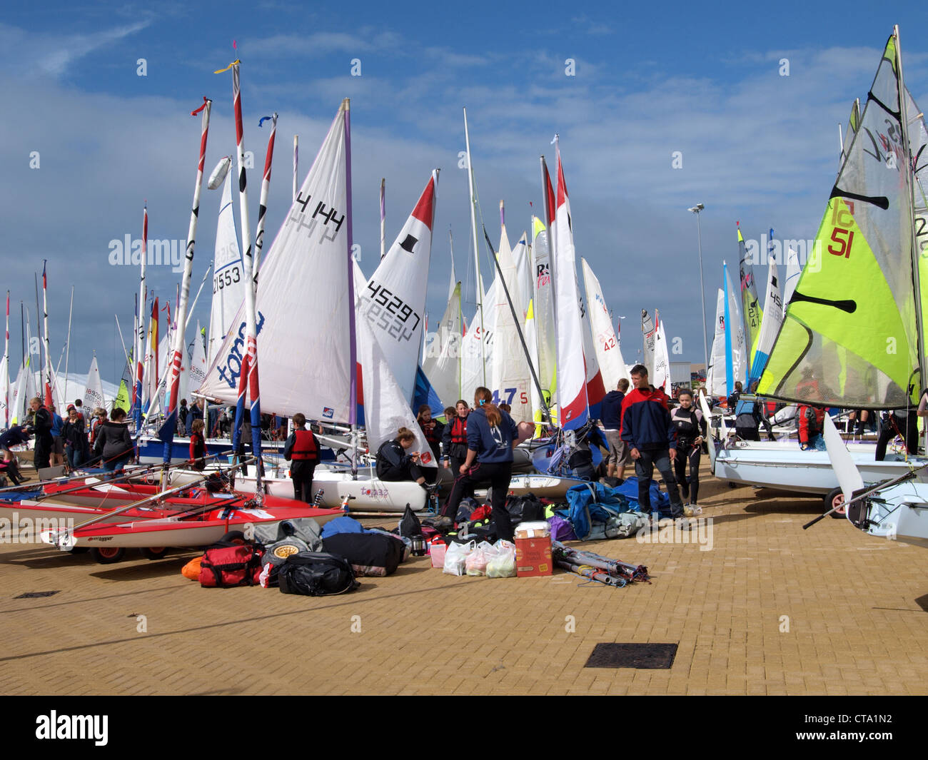 Scuole nazionali Associazione Vela regata di Weymouth e Portland National Sailing Academy Luglio 2012 Foto Stock