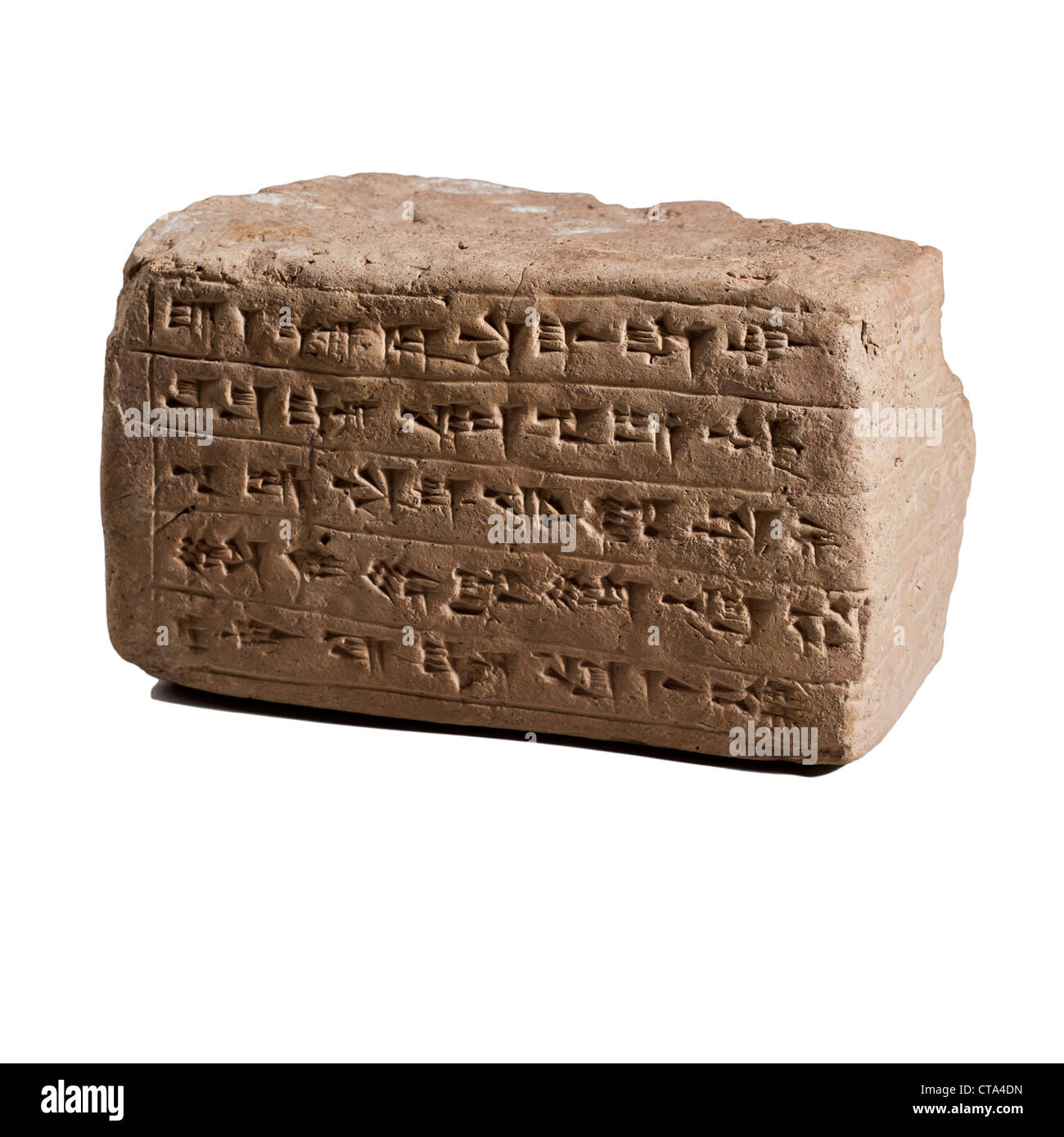 Frammentaria di mattoni di argilla con iscrizione cuneiforme. Ii millennio A.C. Foto Stock