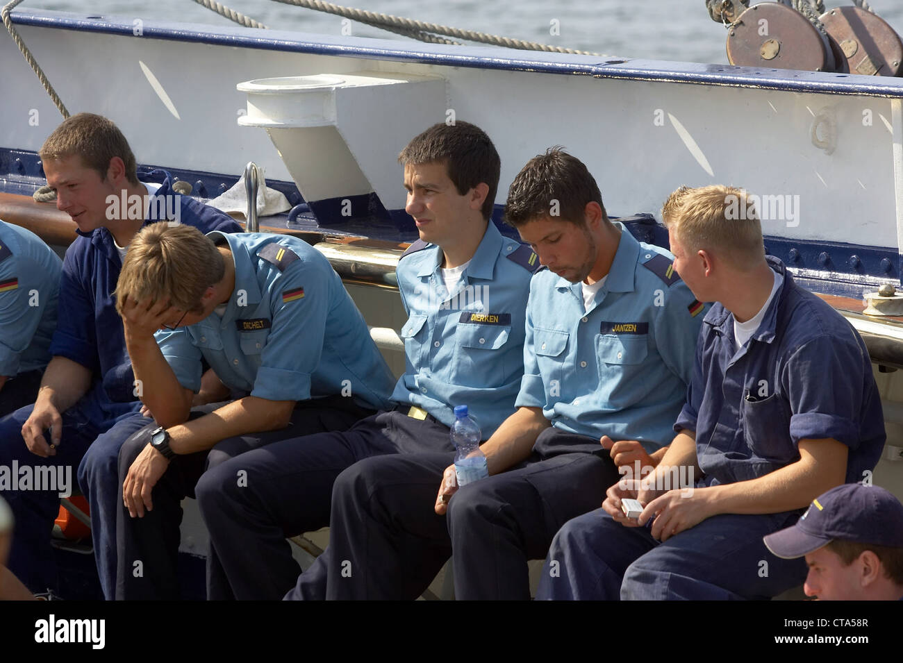 Addestramento alla vela di nave Gorch Fock della marina Foto Stock