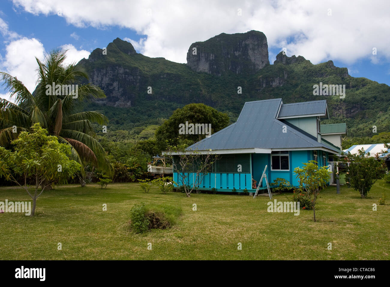 Polinesia francese, Bora Bora, Monte Otemanu Foto Stock