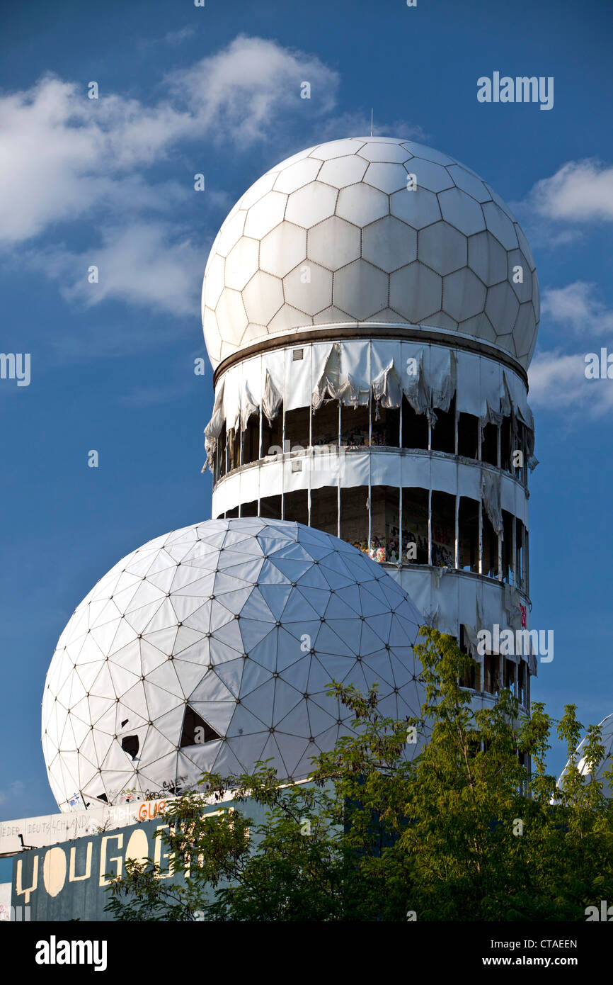 Abbandonato US National Security Agency ascolto post su Teufelsberg, Berlino, Germania, Europa Foto Stock