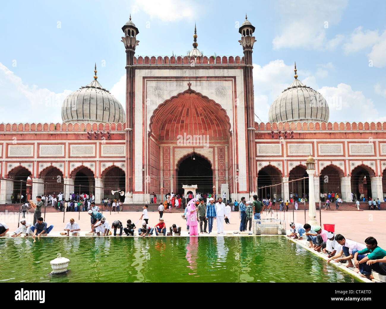 Grande moschea Jama Masjid, la Vecchia Delhi, Delhi, India Foto Stock