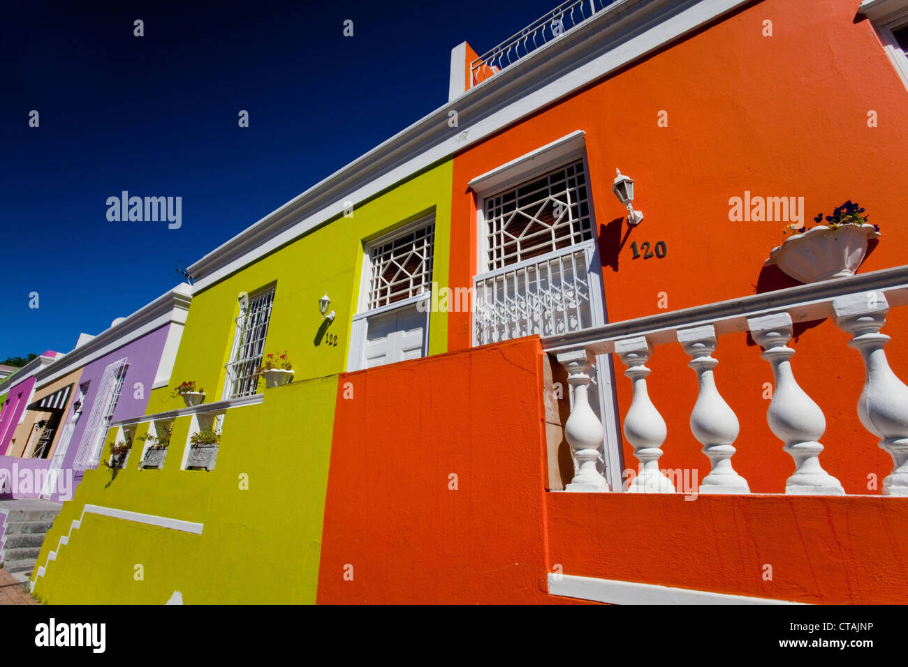 Impressione a Bo Kaap Quartiere Malay, Cape Town, West Cap, Sud Africa e Africa Foto Stock