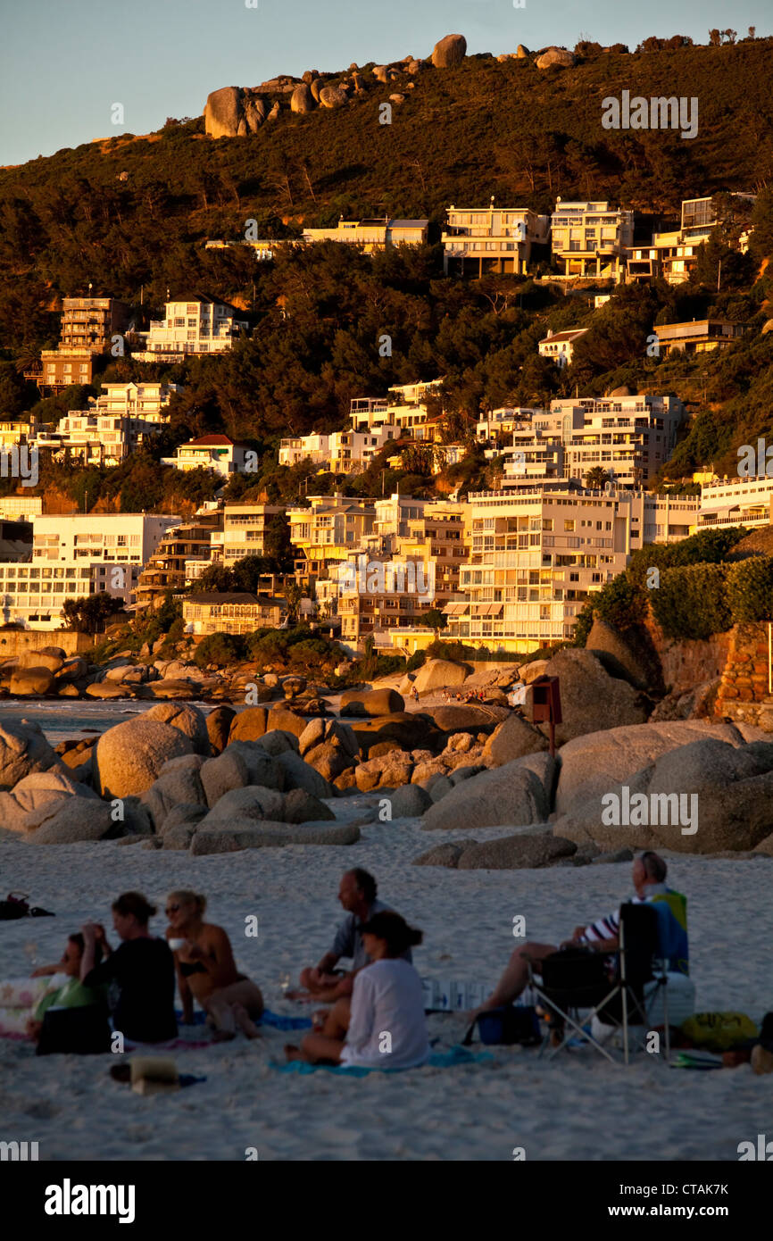 La Spiaggia di Clifton e al tramonto, Cape Town, Western Cape, Sud Africa, RSA, Africa Foto Stock