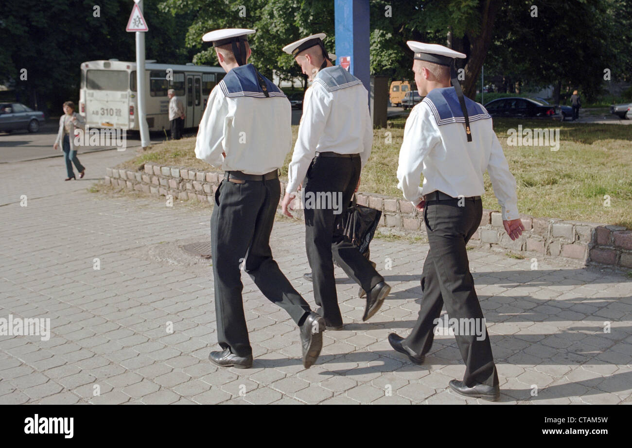Tre marines Russo, Kaliningrad, Russia Foto Stock