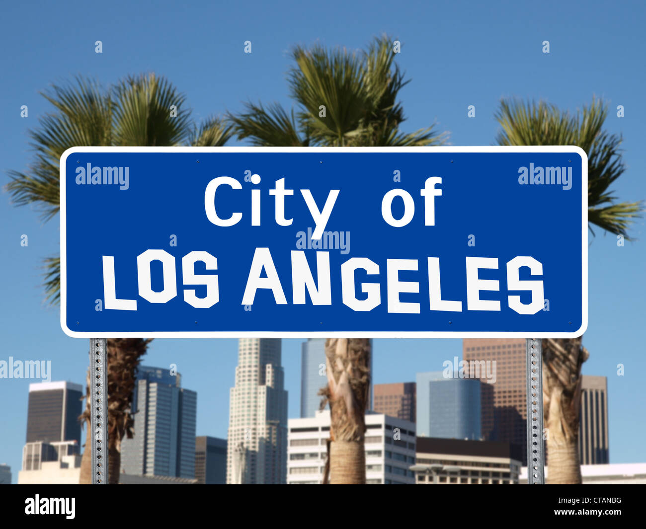 Los Angeles city limite con il segno fatto a mano font. Foto Stock