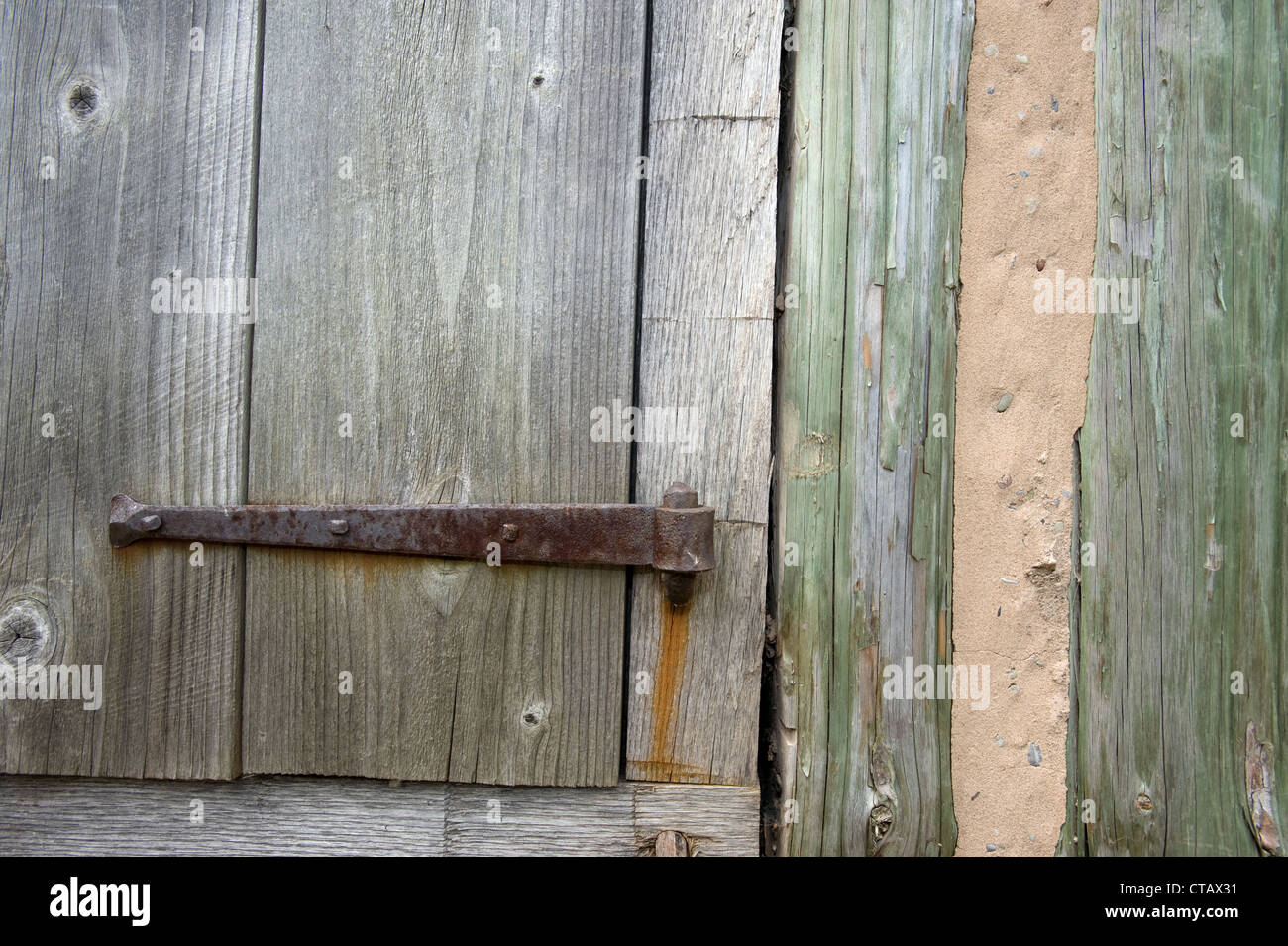 Close-up di materiali utilizzati in una replica, metà del XVII secolo, edificio. Foto Stock