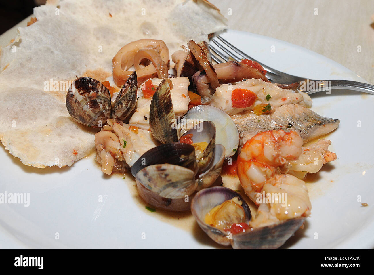 Un piatto di zuppa italiana, Sardegna, Italia Foto Stock