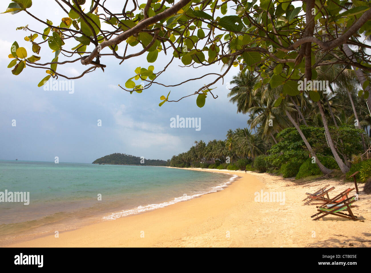 Spiaggia di sabbia sulla costa occidentale di Koh Samui Island, Surat Thani Provincia, Thailandia, Asia Foto Stock