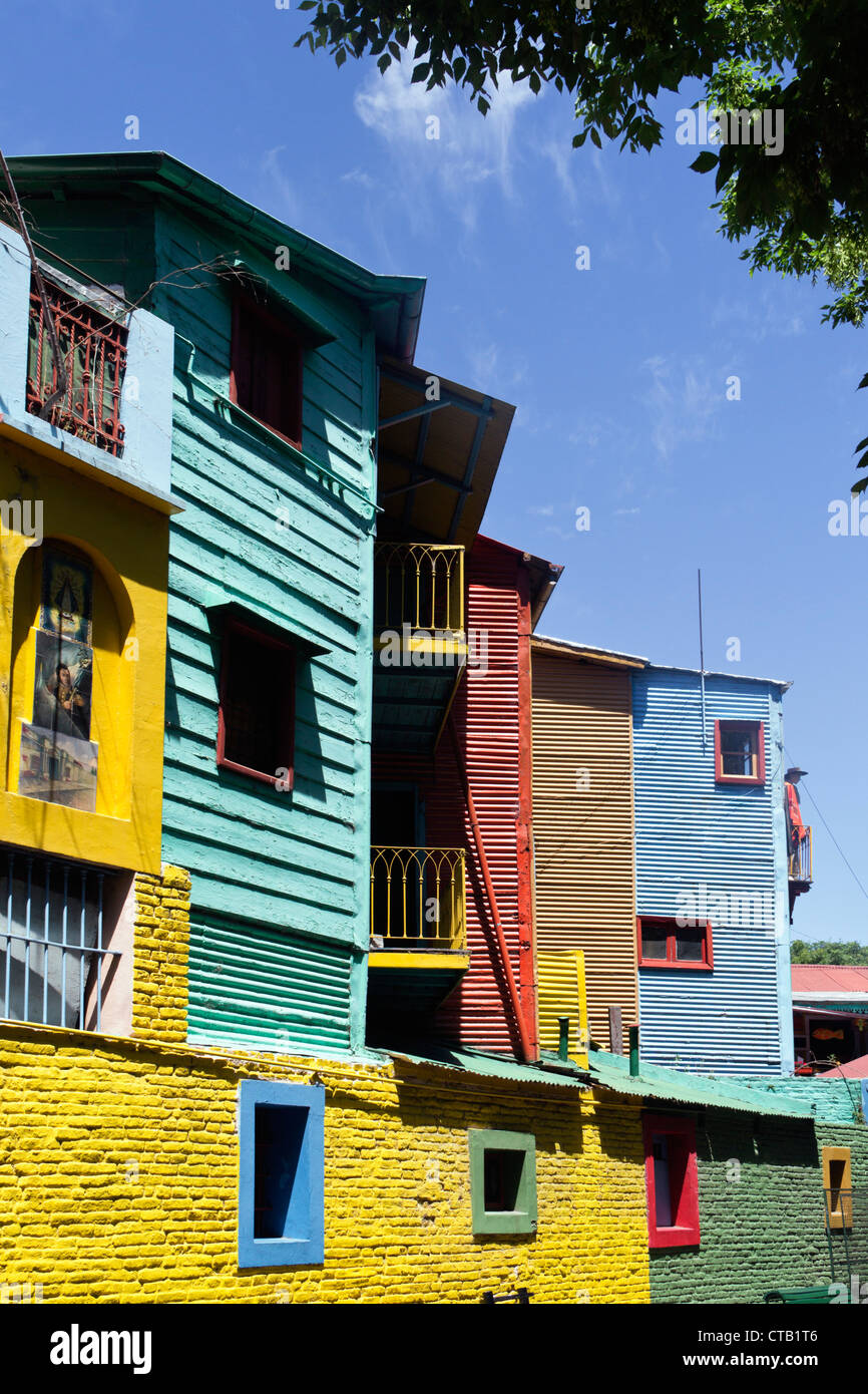 Case colorate in Caminito, La Boca, Buenos Aires, Argentina Foto Stock