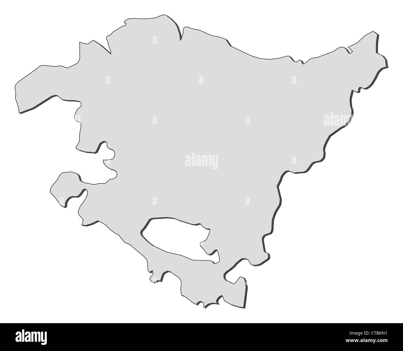 Mappa del Paese Basco, una regione della Spagna. Foto Stock