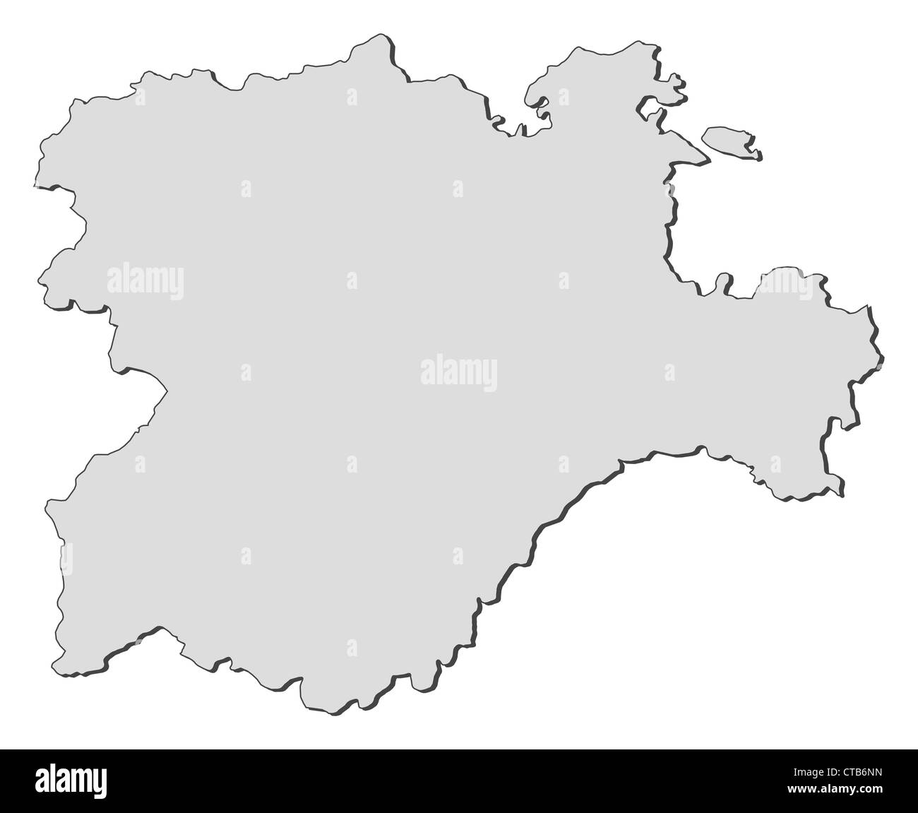 Mappa di Castiglia e León, una regione della Spagna. Foto Stock