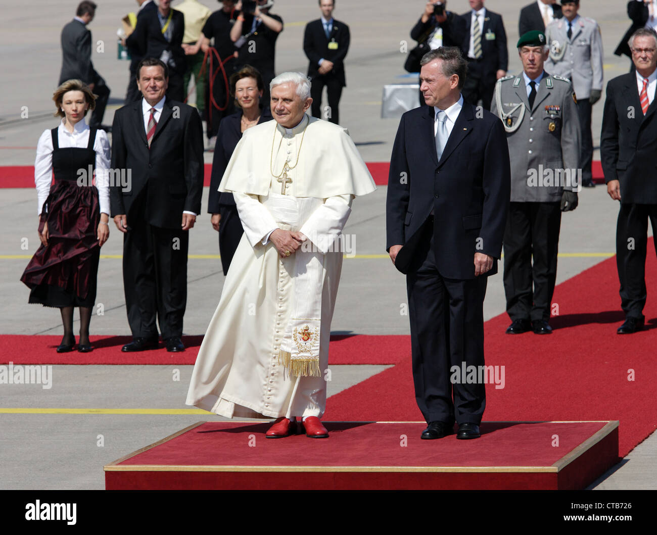 La Giornata Mondiale della Gioventù, Papa Benedetto XVI in arrivo. Foto Stock