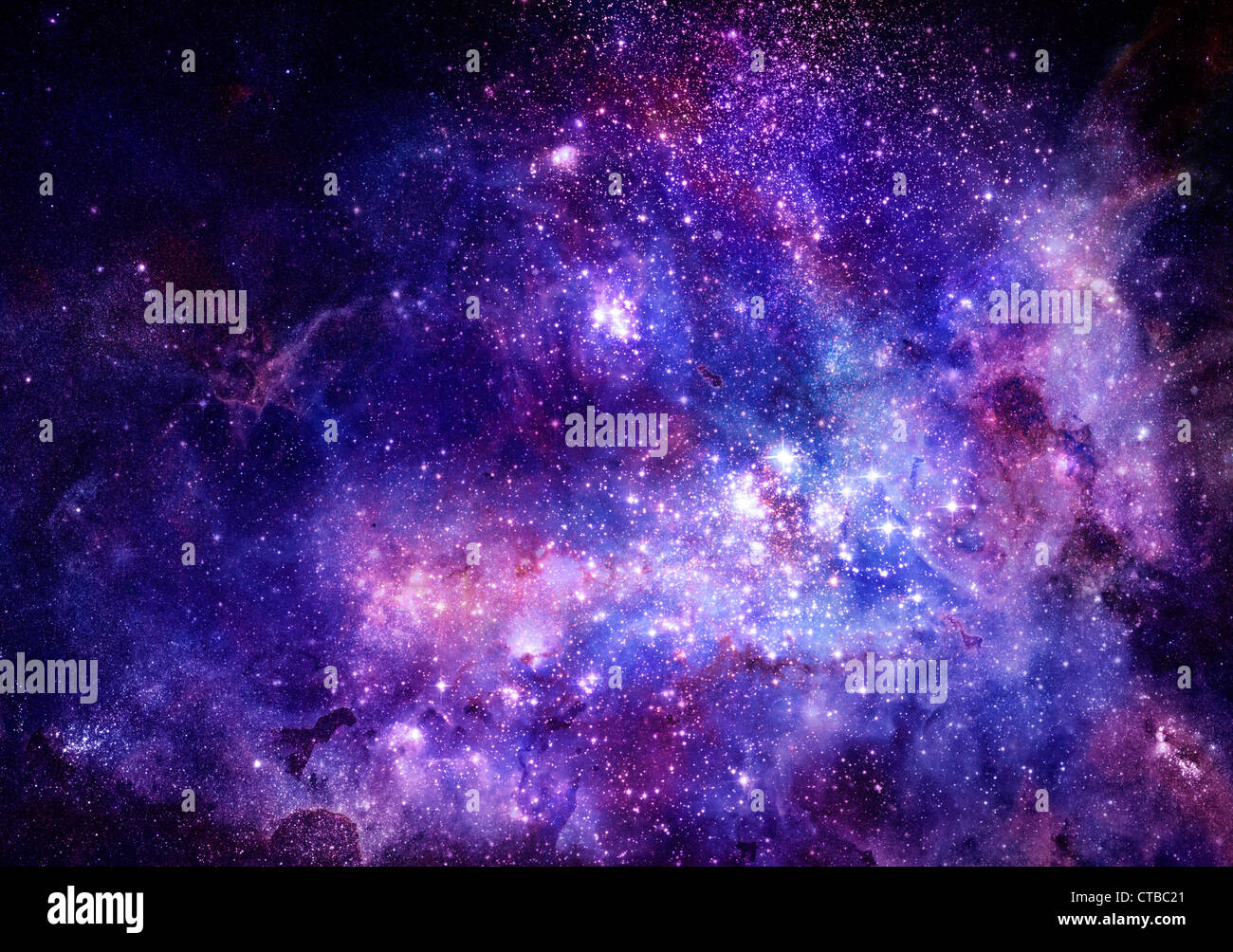Nebulosa Brillante nube di gas in deep outer space Foto Stock
