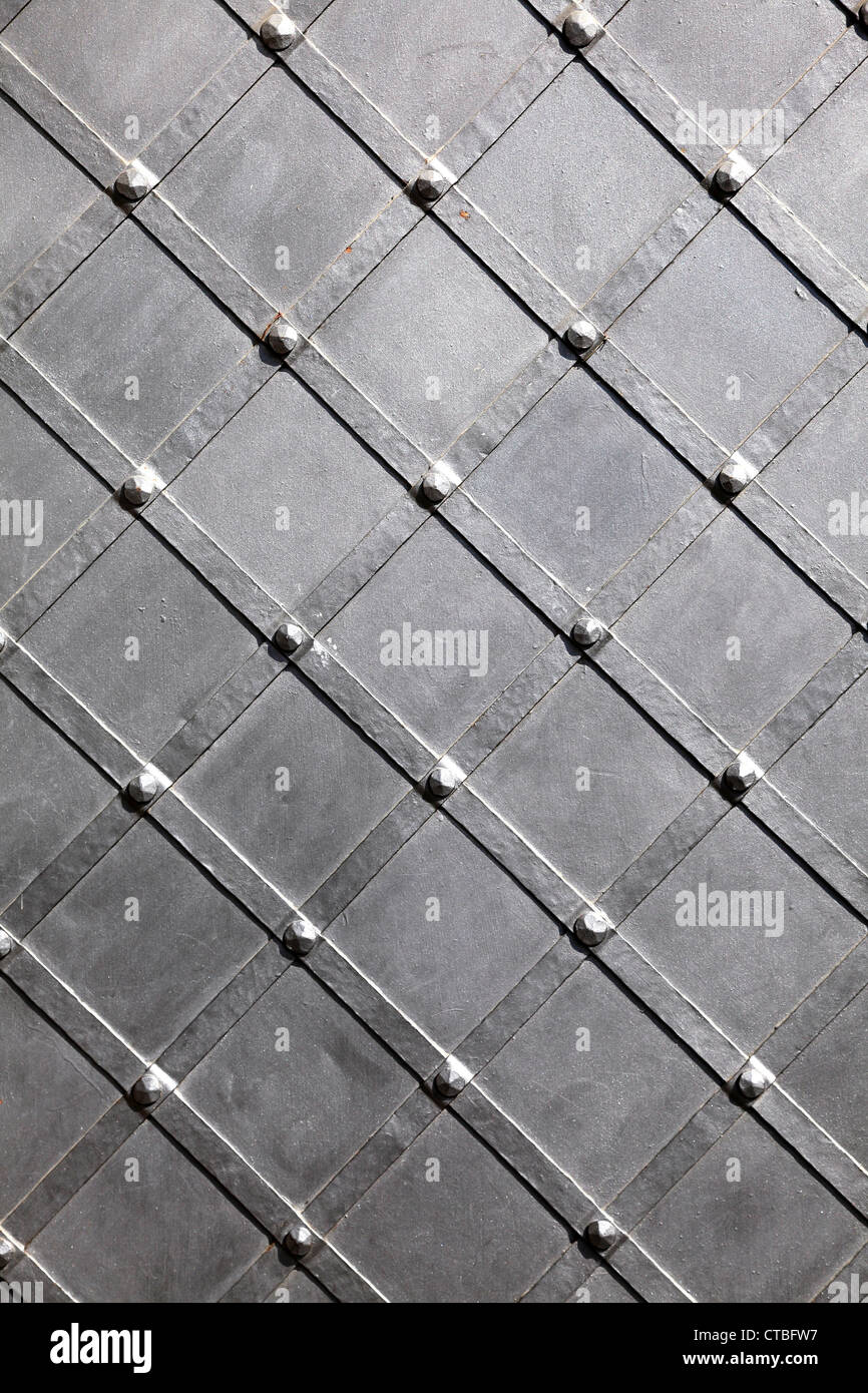 La texture di metallo nero lo sfondo in acciaio Foto Stock