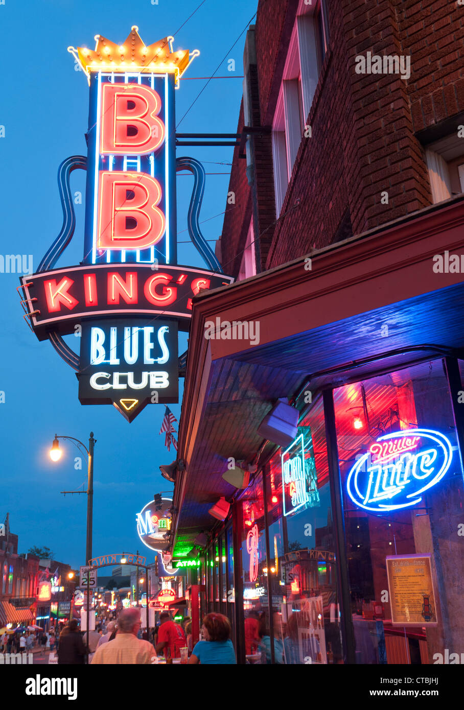 Tennessee, Memphis, Beale Street, intrattenimento, bar e ristorante district, B B King Blues Club Foto Stock