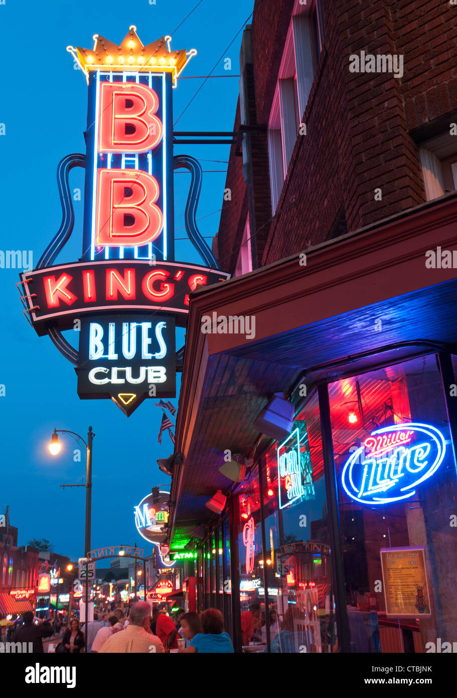 Tennessee, Memphis, Beale Street, intrattenimento, bar e ristorante district, B B King Blues Club Foto Stock