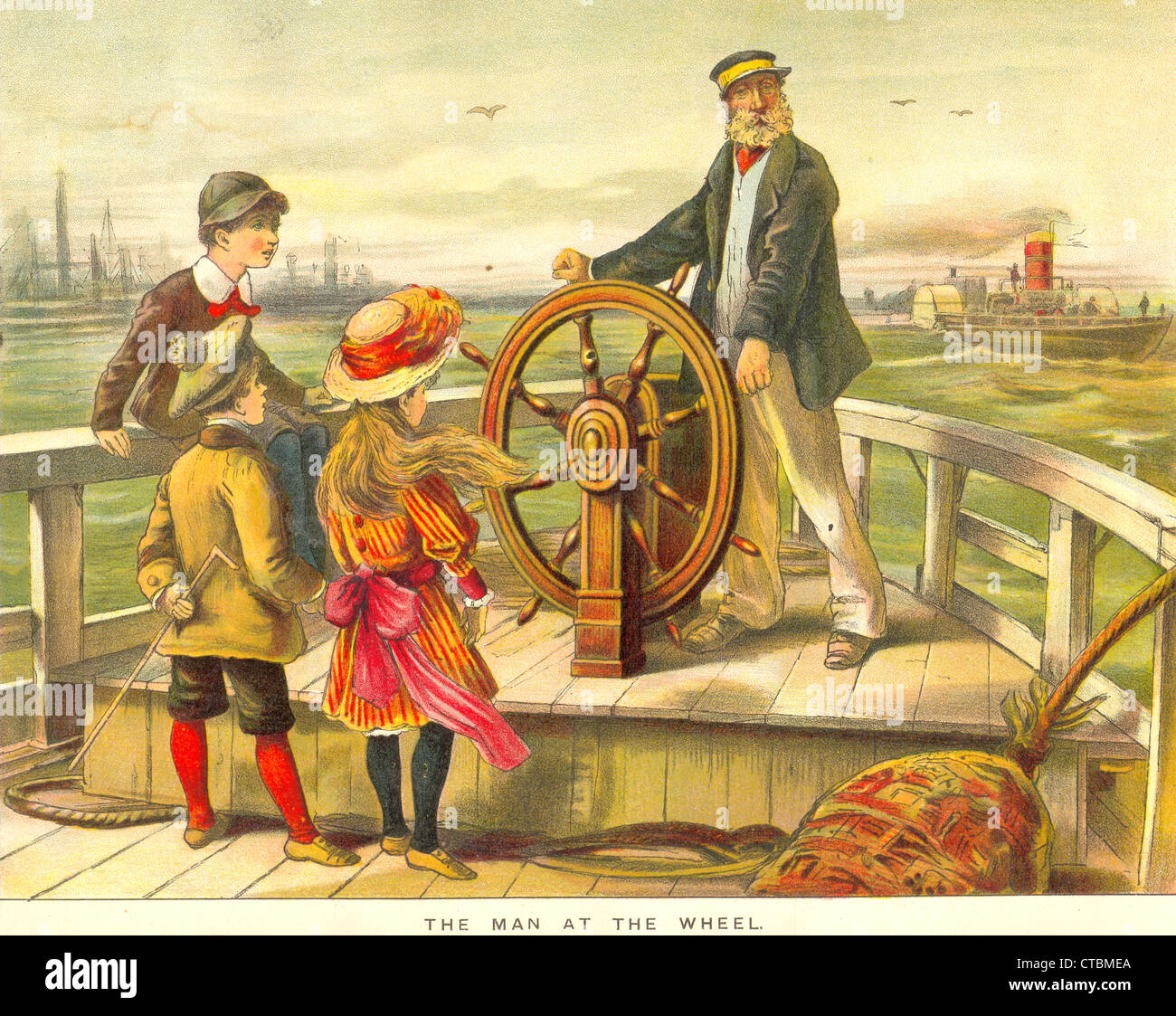 Piastra di colore da un giorno sul Fiume pubblicato da Ward, bloccare, Bowden & Co Foto Stock