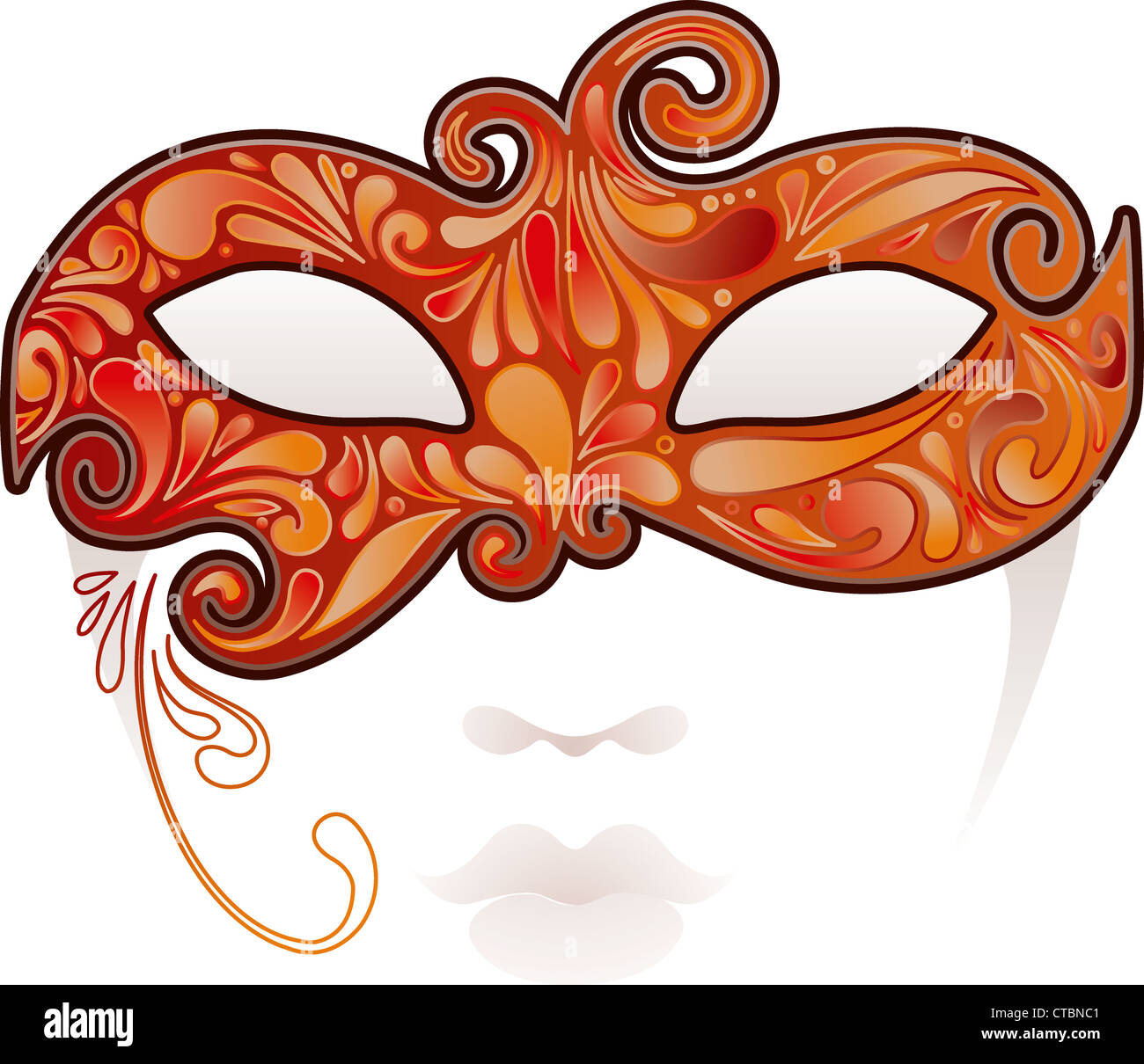 Maschera floreale con delicate caratteristiche del viso. Foto Stock