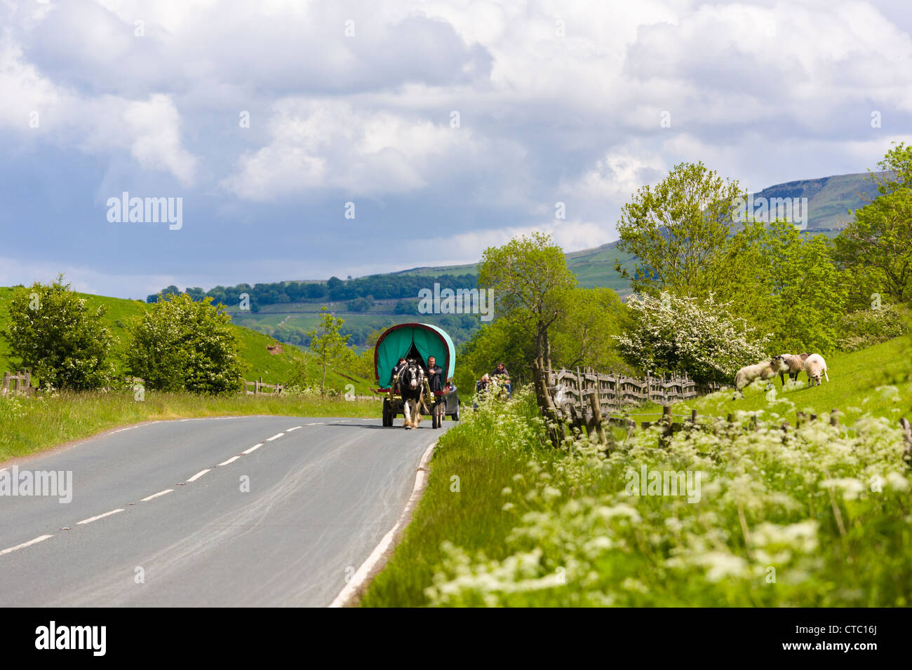 Gypsy Caravan, Wharfedale, Yorkshire Foto Stock