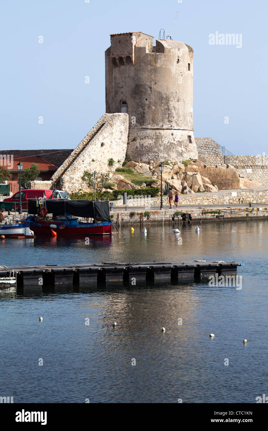 Torre degli Appiani, antica torre di Marciana Marina, Isola d'Elba, Italia. Foto Stock