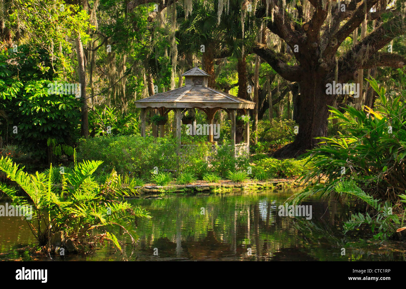 Giardini formali, WASHINGTON OAKS GARDENS State Park, Palm Coast, FLORIDA, Stati Uniti d'America Foto Stock