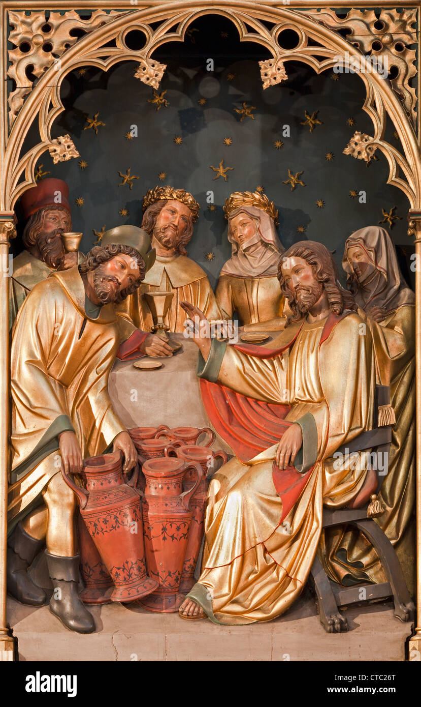 Bruxelles - 24 giugno: da Gesù il miracolo di Cana da Saint Antione chiesa il 24 giugno a Bruxelles. Foto Stock