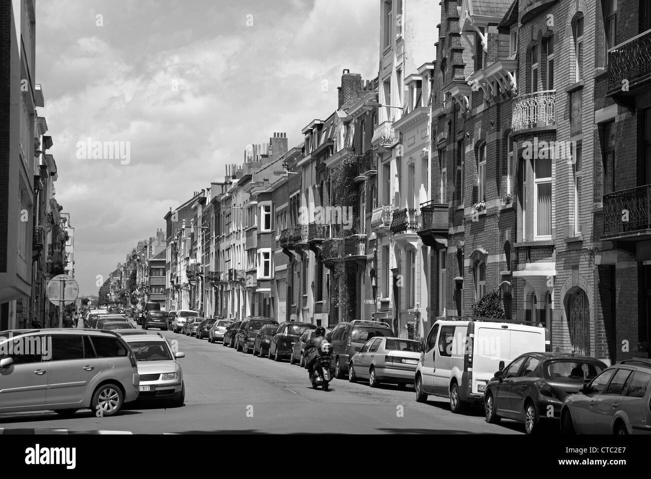 Bruxelles - case tipiche e street in Belgio Foto Stock