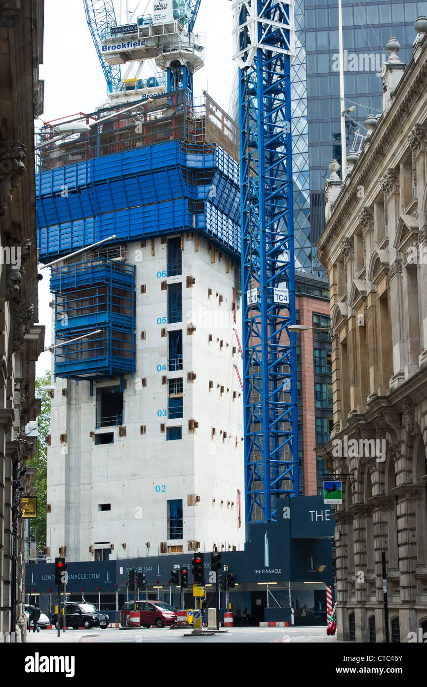 Il pinnacolo / Bishopsgate Torre sito in costruzione . Londra, Inghilterra Foto Stock