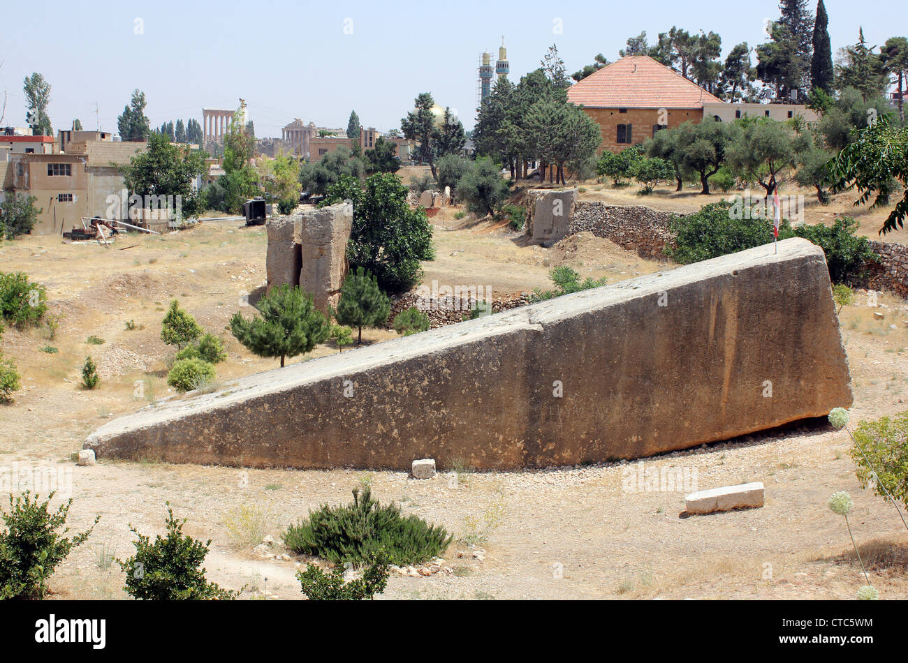 La pietra più grande al mondo a Baalbek, Libano Foto Stock