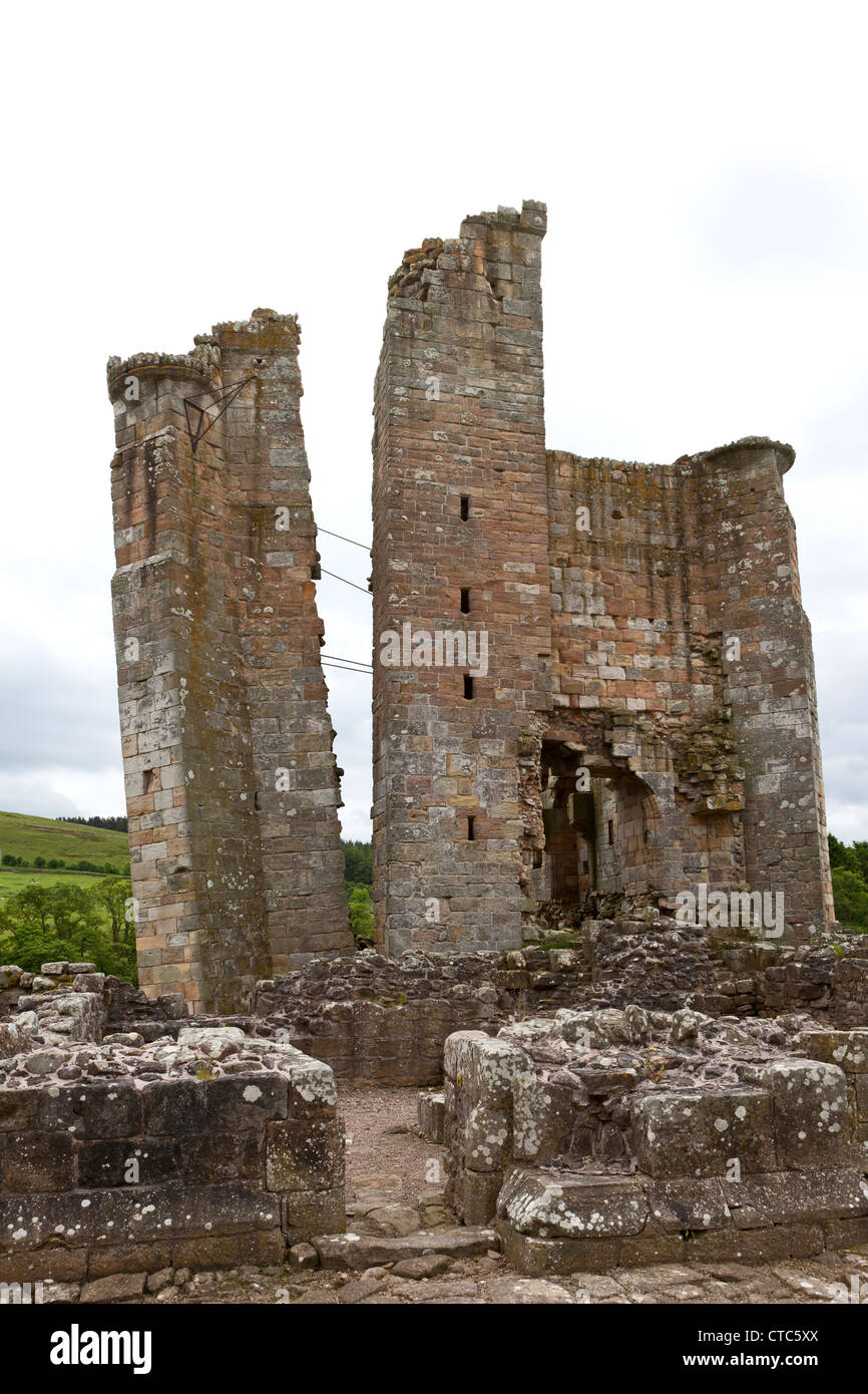 Rovine del Castello Edlingham, Edlingham, Northumberland Foto Stock