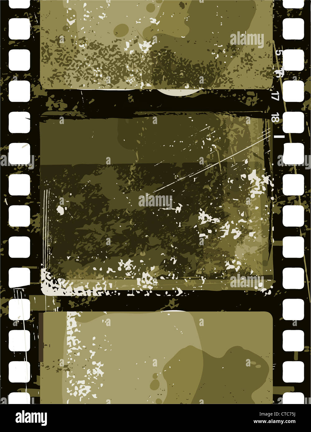 Illustrazione Vettoriale di grunge Film pattern senza giunture Foto Stock