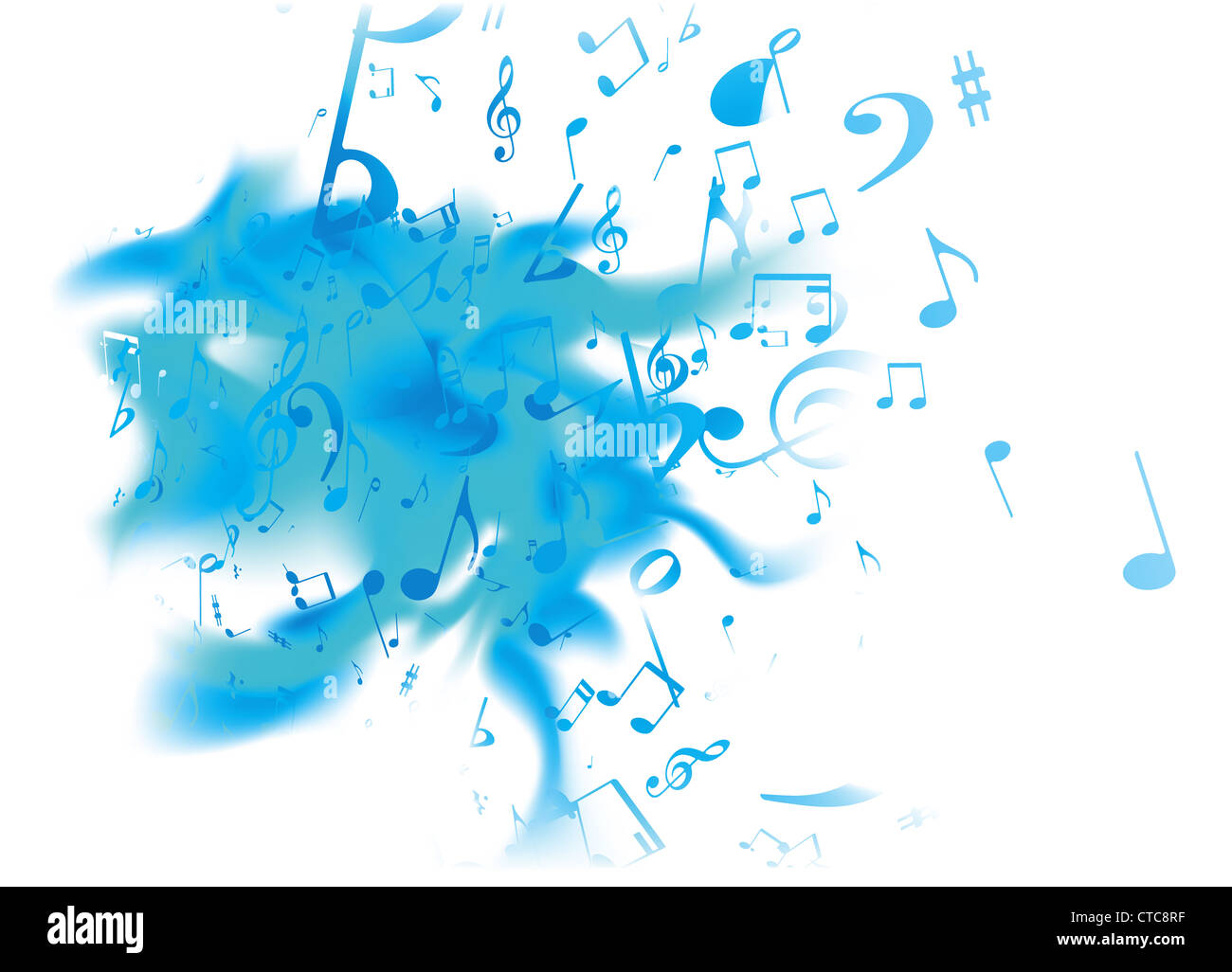 Illustrazione Vettoriale di stile retrò musicali blu sfondo astratto Foto Stock