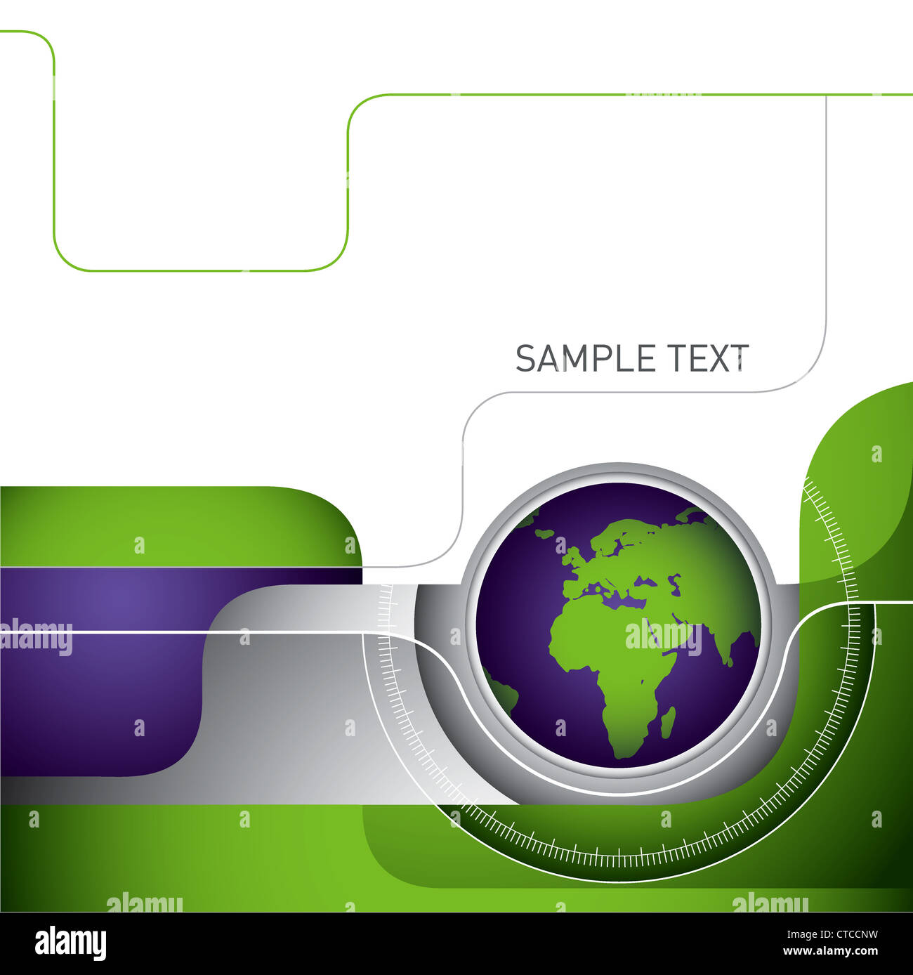 Layout progettato con illustrato globe Foto Stock