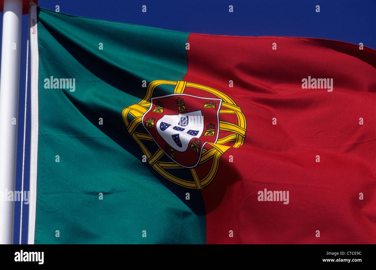 La bandiera nazionale del Portogallo. Foto Stock