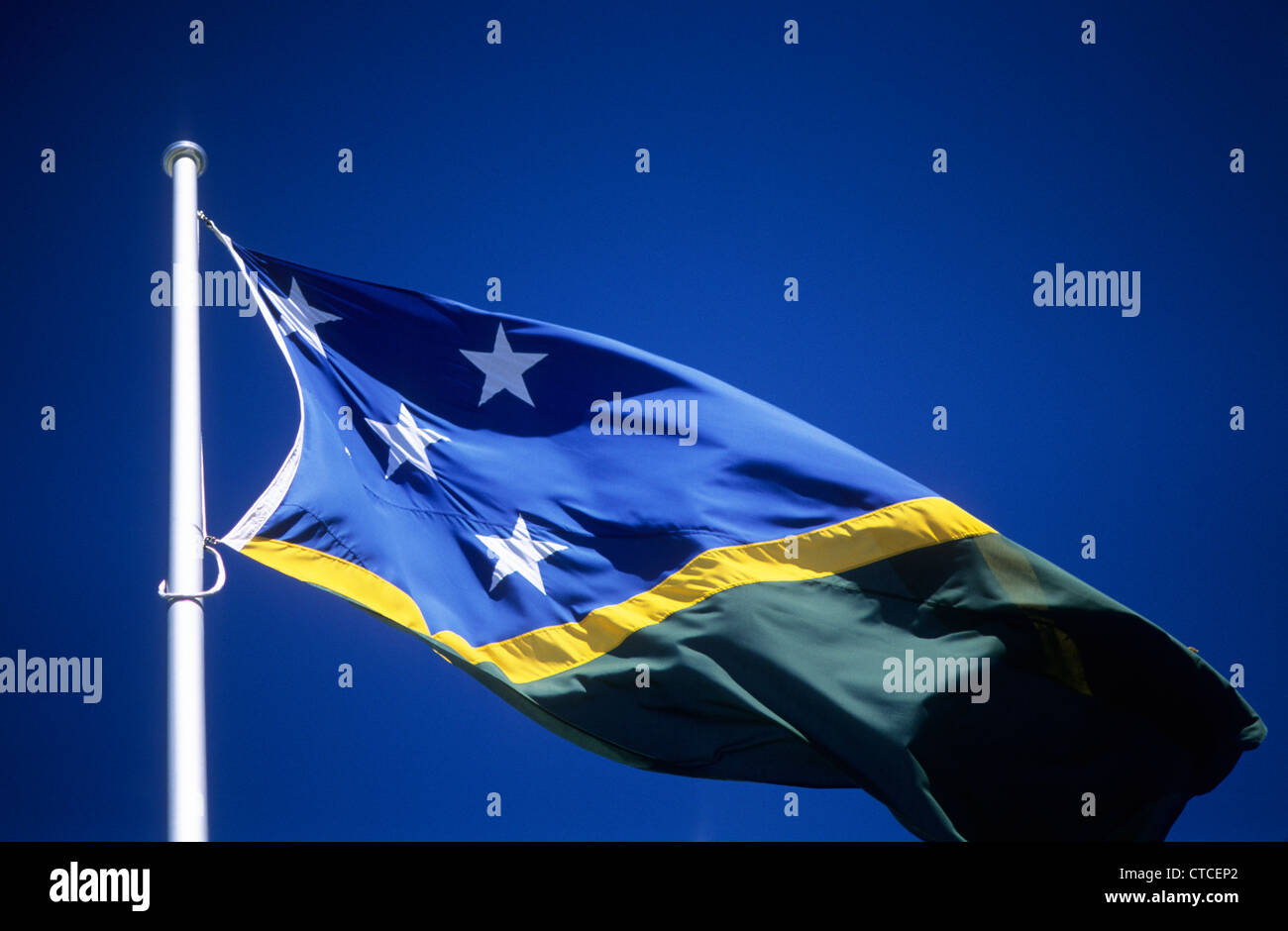 Bandiera nazionale/i colori delle Isole Salomone. Foto Stock