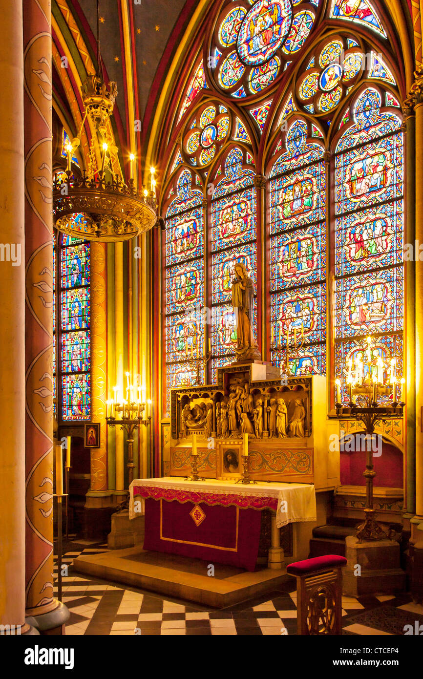 Maarten de Vos - "La Vergine" Cappella nella cattedrale di Notre Dame di Parigi Francia Foto Stock