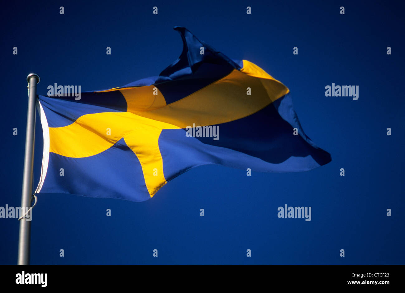 La bandiera nazionale/i colori della Svezia. Foto Stock